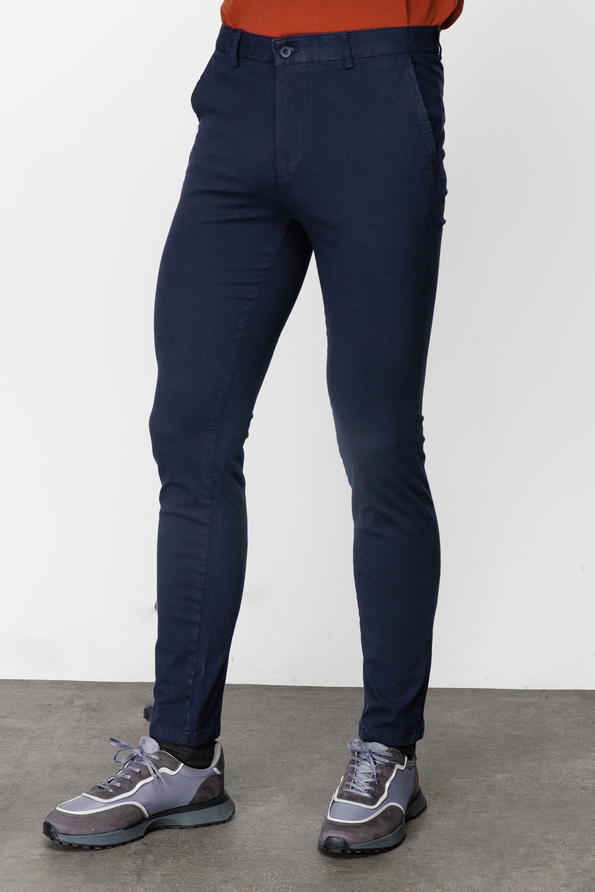 Erkek Açık Lacivert Dynamic Fit  Pantolon