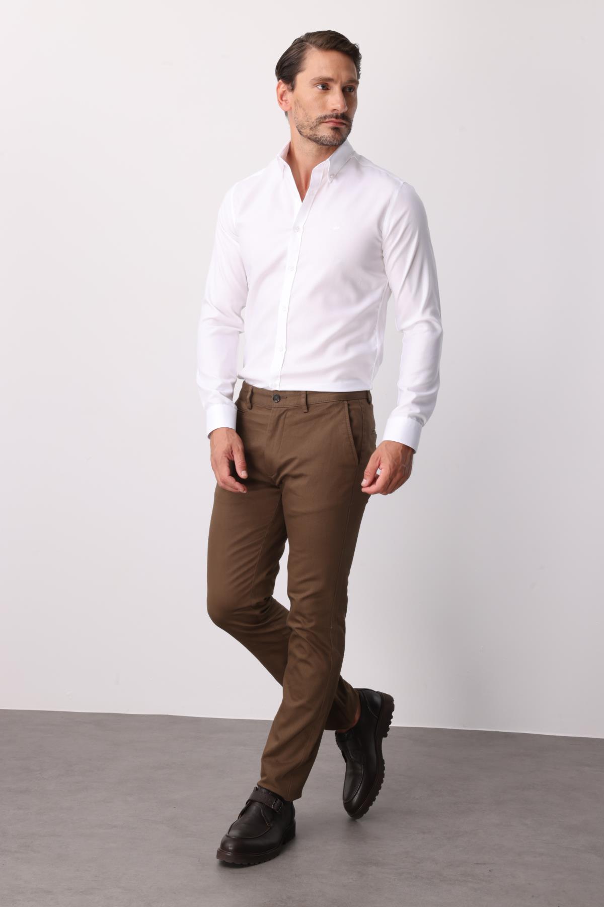 Erkek Bej Dynamic Fit  Pantolon