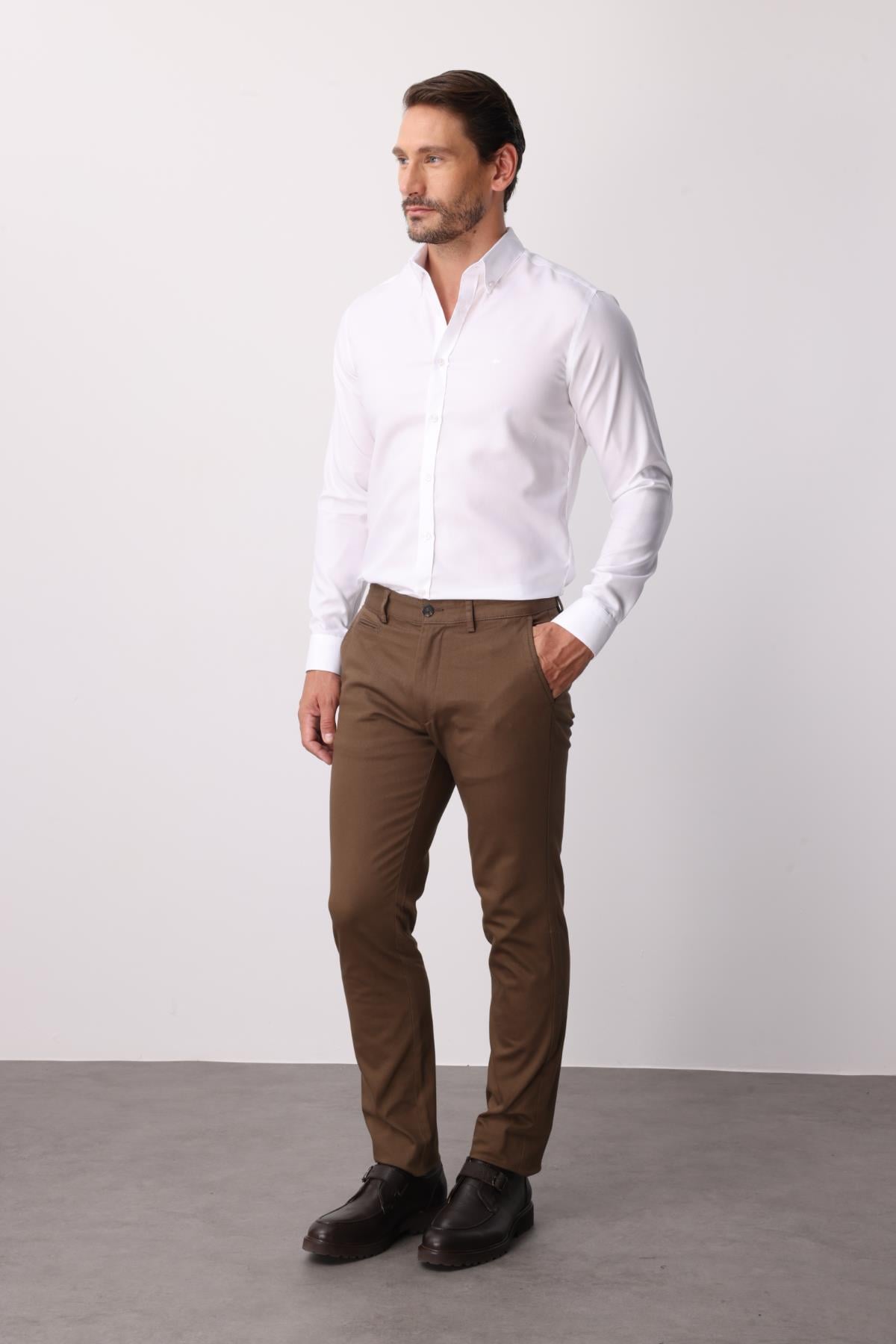 Erkek Bej Dynamic Fit  Pantolon