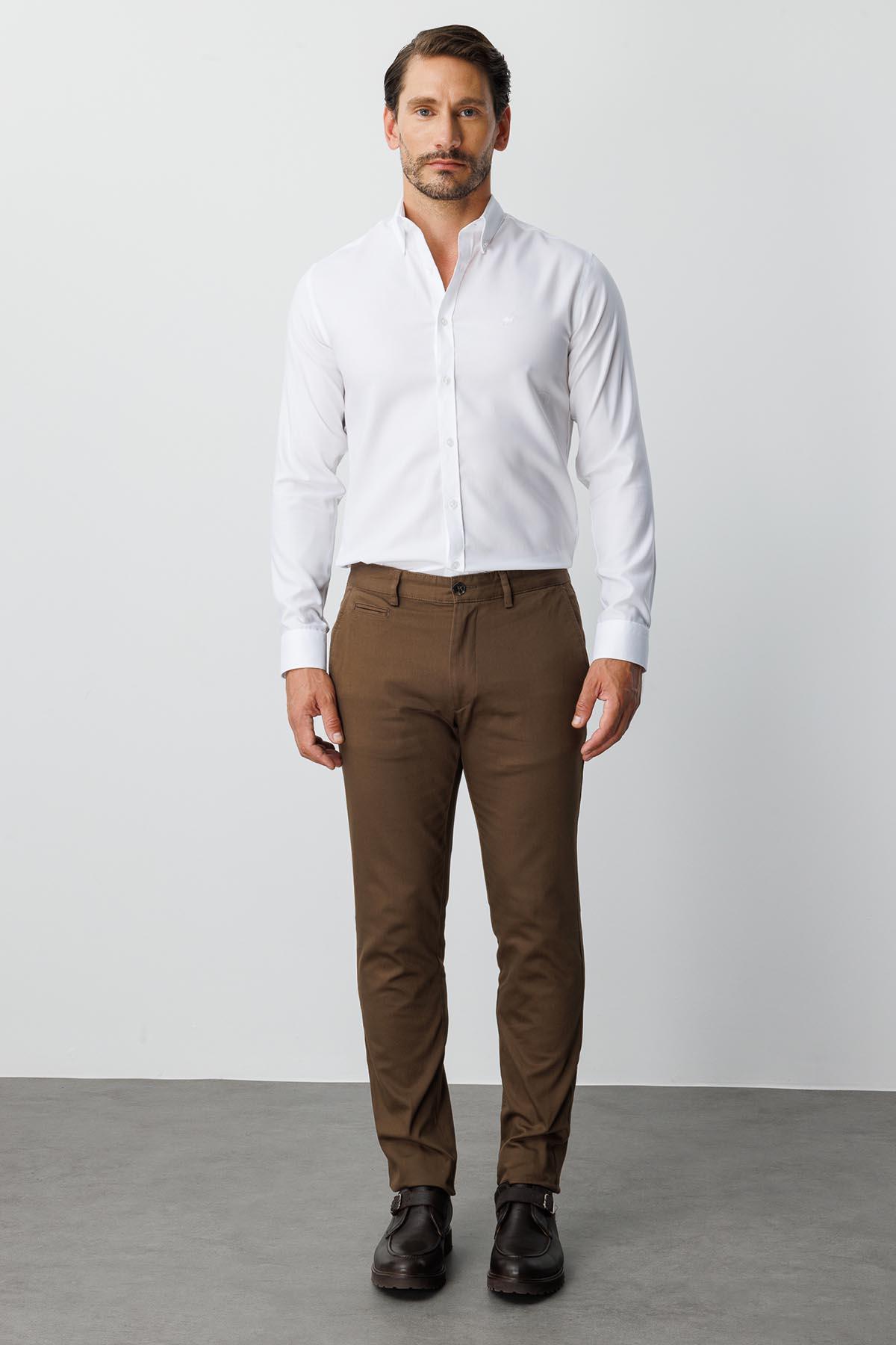Erkek Bej Dynamic Fit  Pantolon