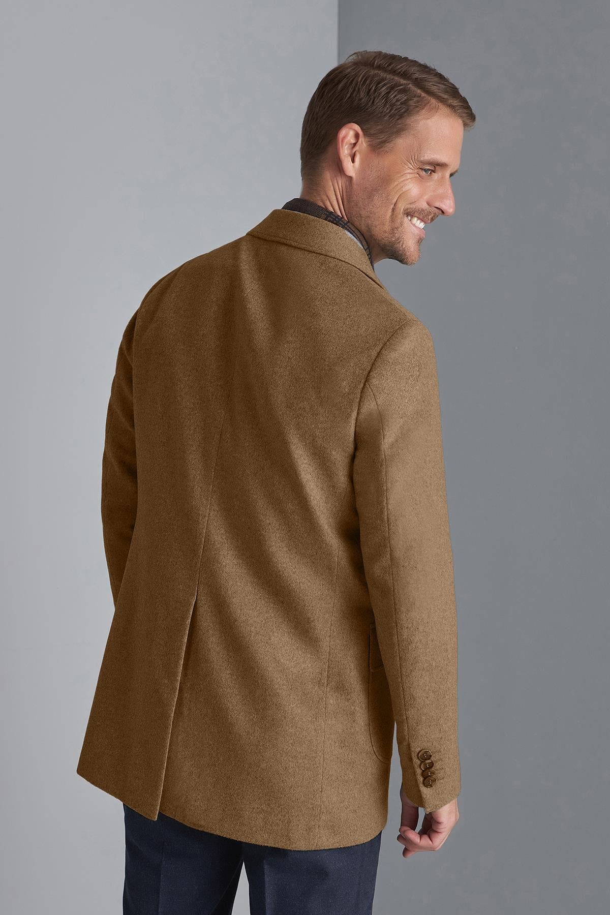 Camel Erkek Ceket Yaka Kaban Yün Karışımlı Regular Fit Model