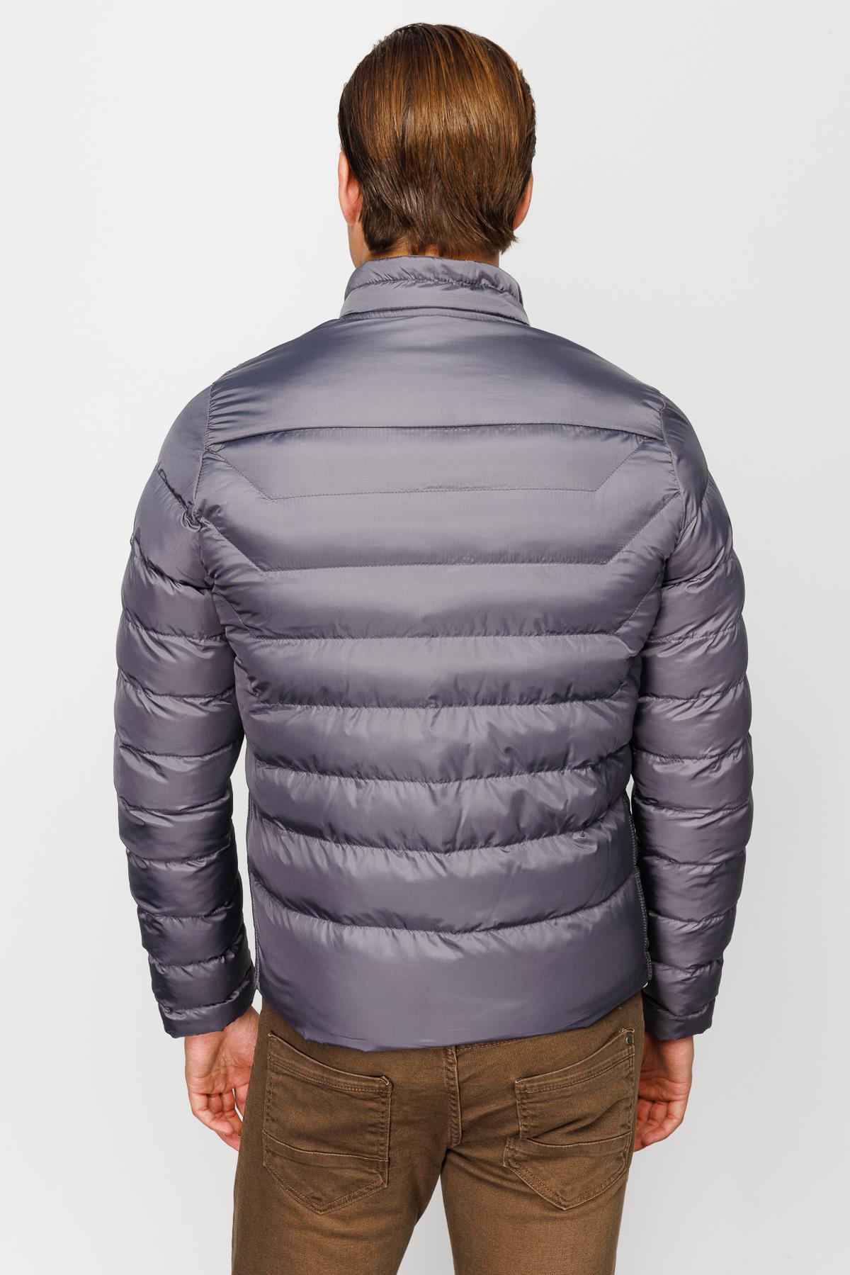 Erkek Kapitone Şişme Mont – Gümüş