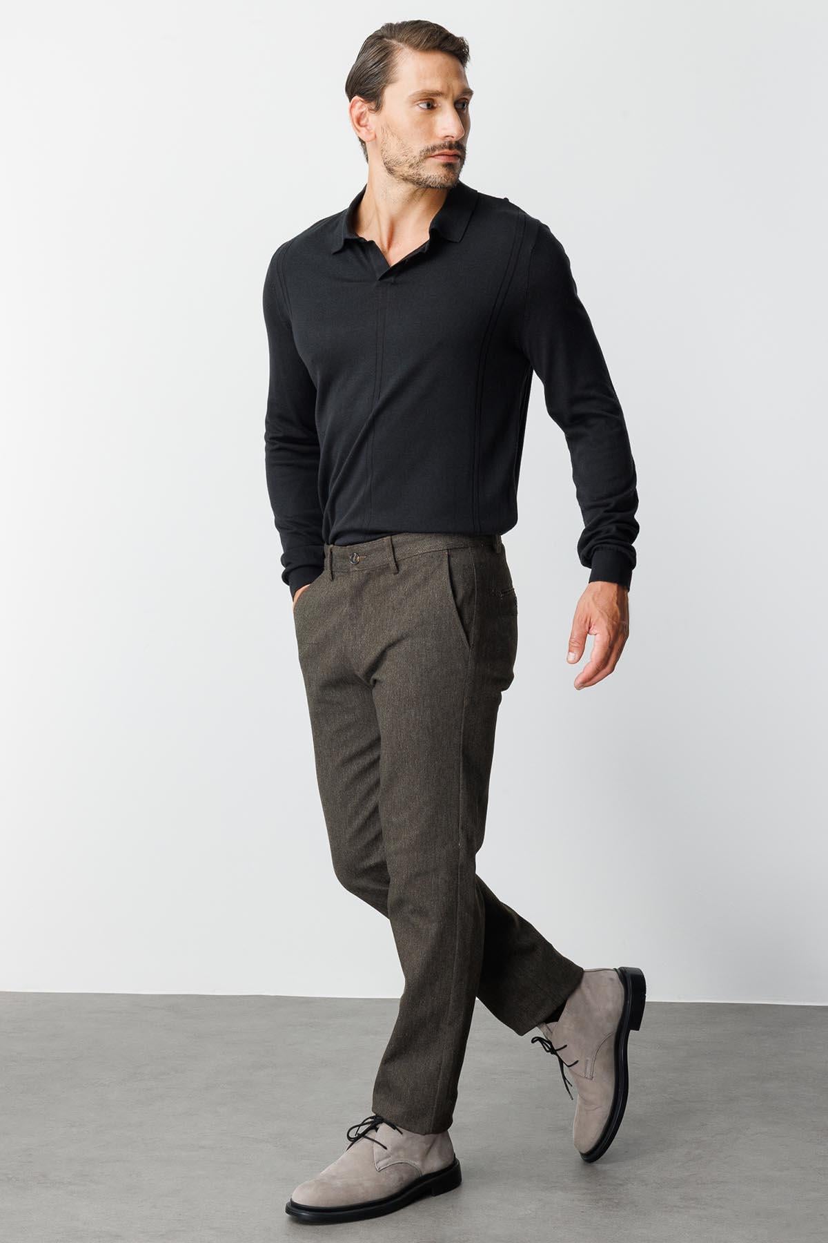 Erkek Kahve Regularfit / Rahat Kalıp  Pantolon