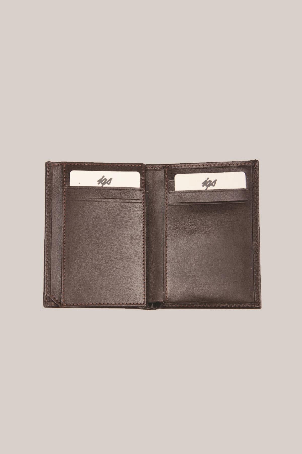 Erkek Kahverengi Deri Cüzdan (Çok Bölmeli Klasik Tasarım)