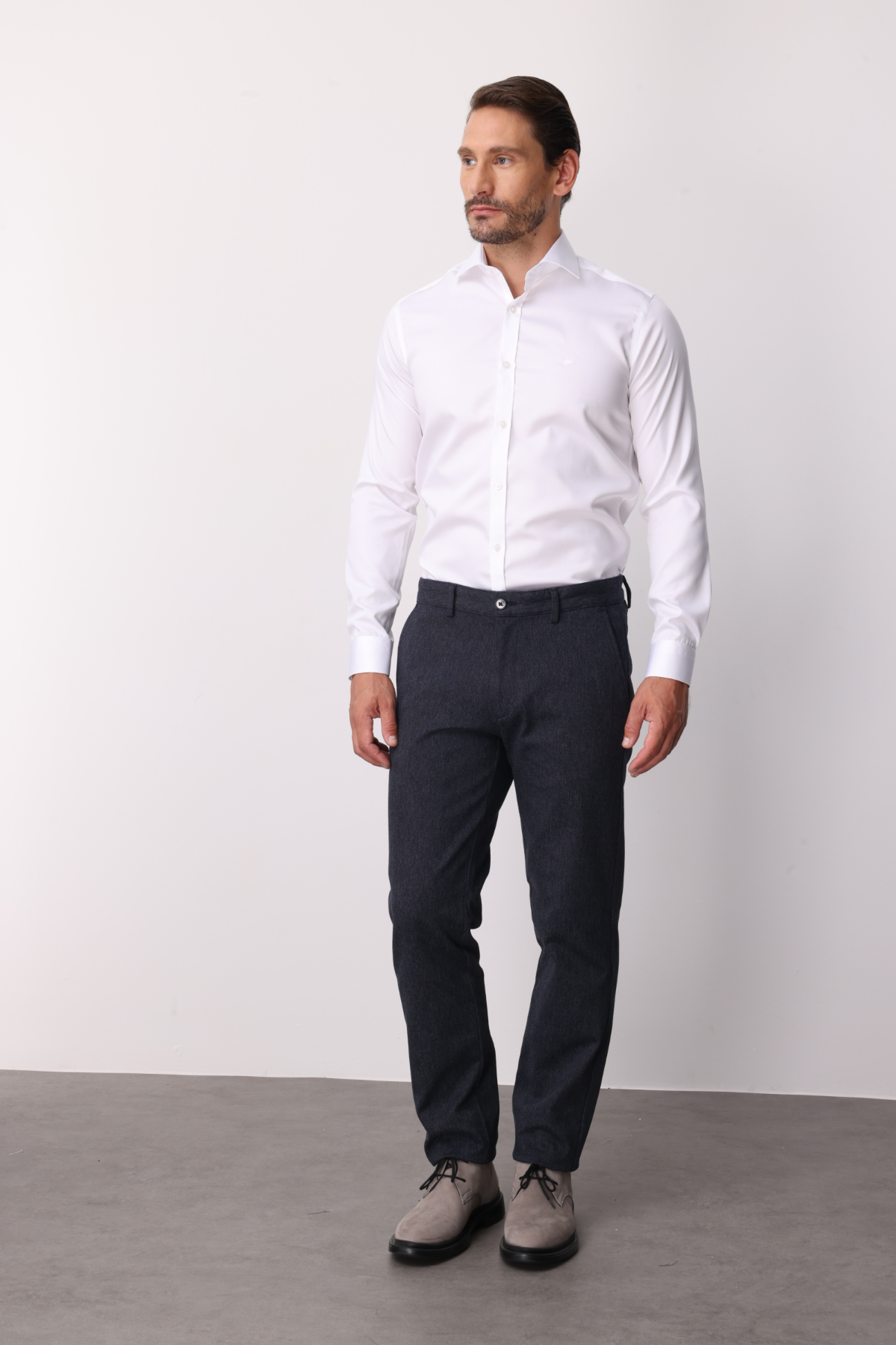 Erkek Lacivert Pamuklu Regular Fit Pantolon – Rahat Kalıp Günlük