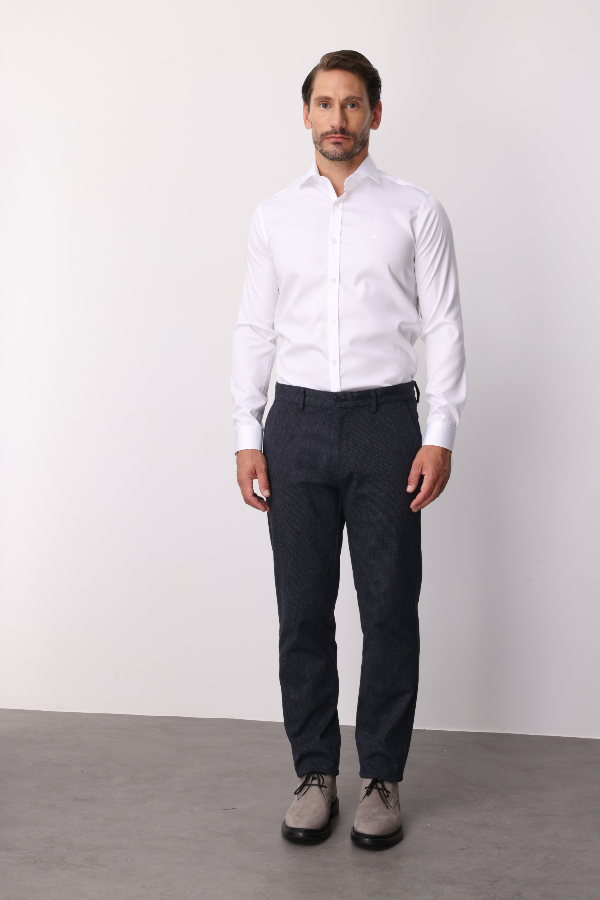 Erkek Lacivert Pamuklu Regular Fit Pantolon – Rahat Kalıp Günlük