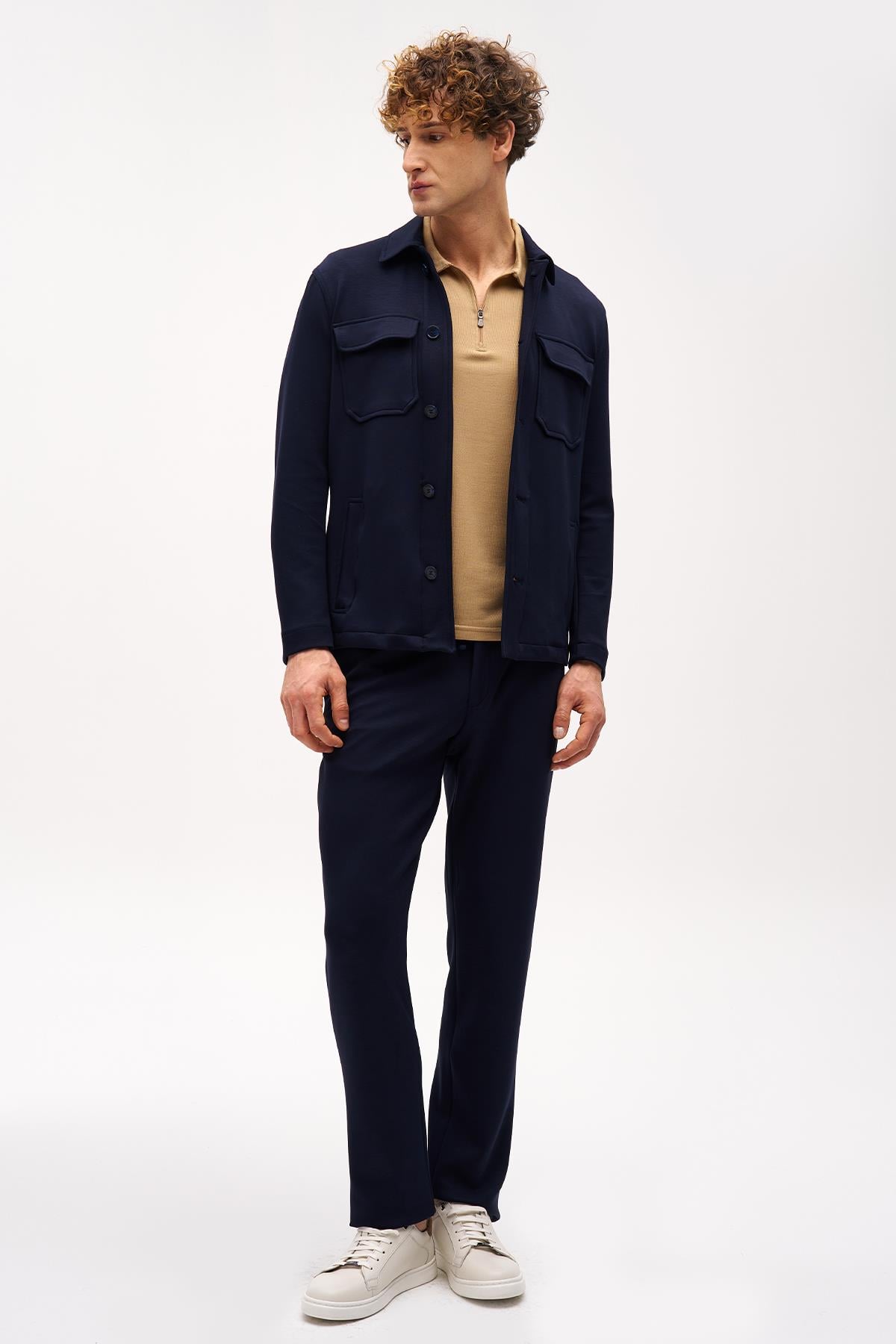 Erkek Lacivert Slim Fit / Dar Kalıp  Takım Elbise