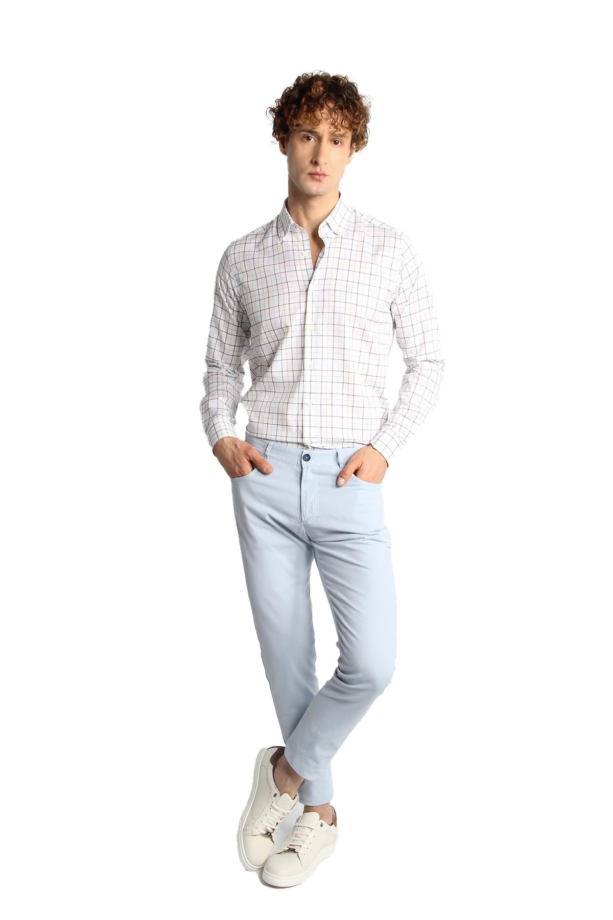 Erkek Mavi Slim Fit / Dar Kalıp  Pantolon