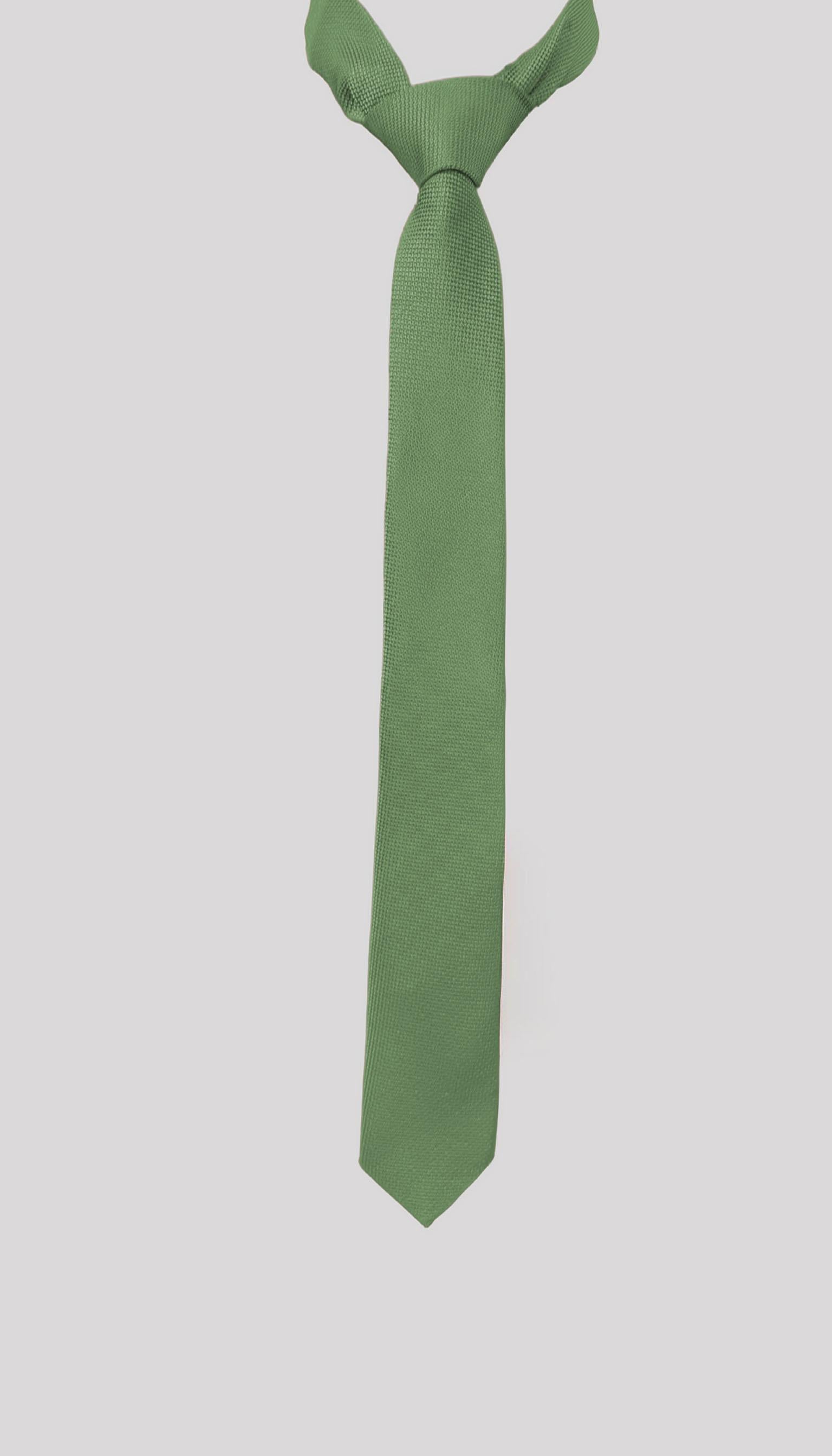 Nil Yeşili Dokulu Klasik Erkek Kravat