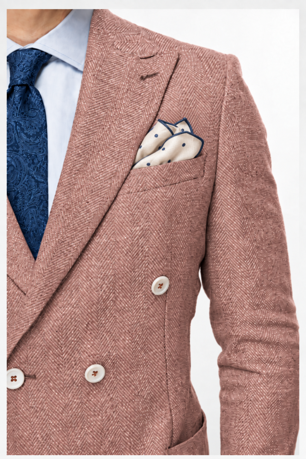 Erkek Oranj Slim Fit Dar Kalıp Geniş Kırlangıç Yaka Desenli Ceket