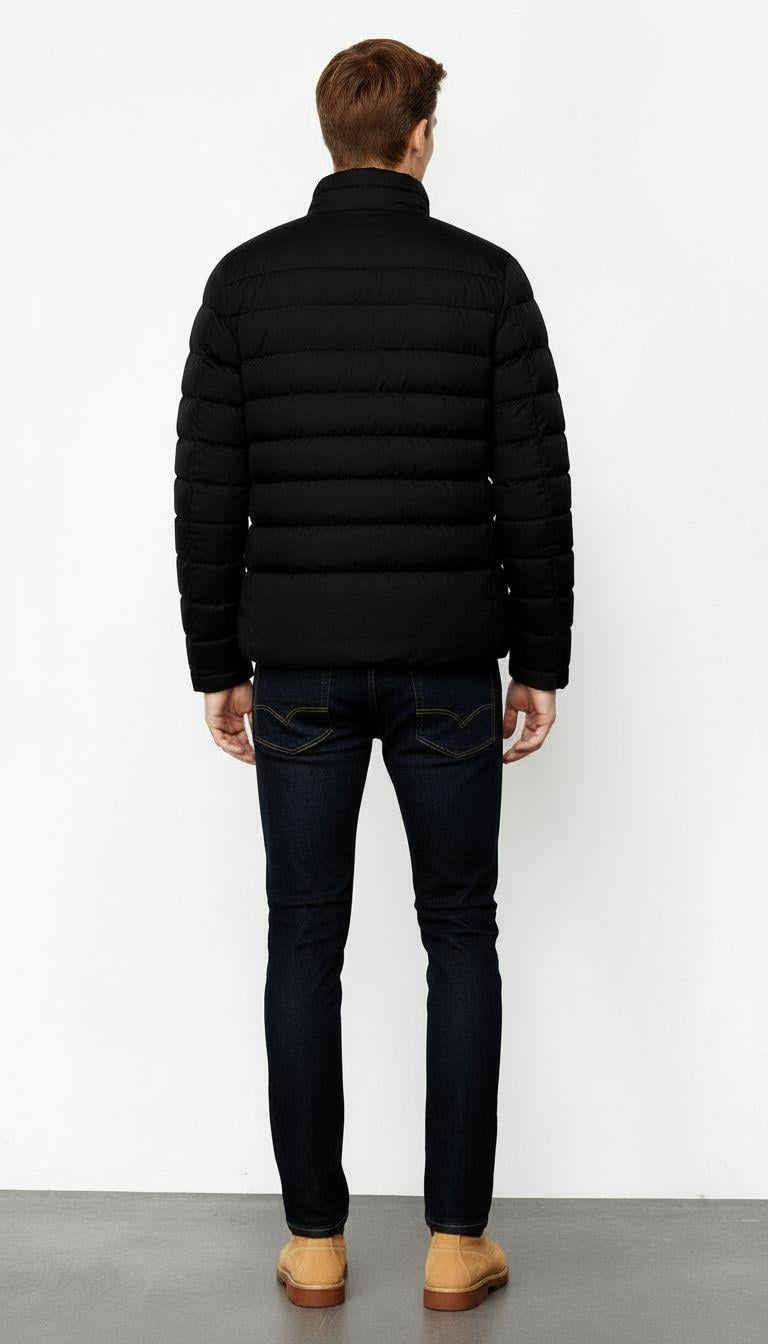 Erkek Kapitone Şişme Mont – Siyah