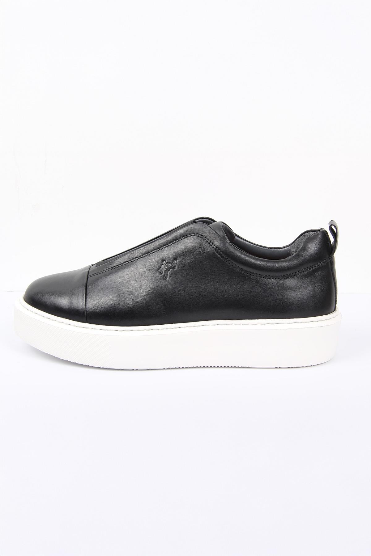 Siyah Slip-On Erkek Ayakkabı Bağcıksız Kalın Taban Günlük Model