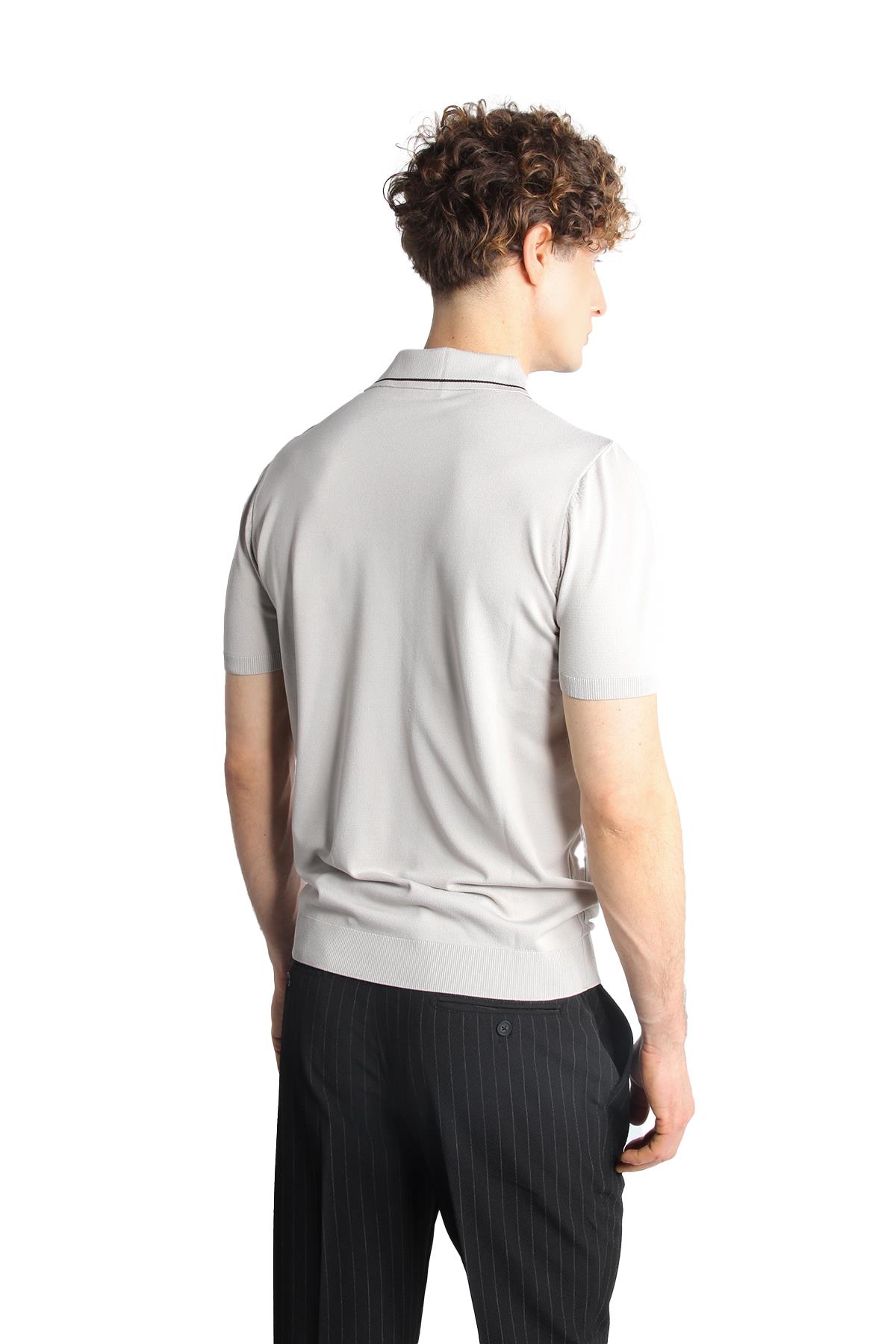 Taş Slim Fit Dar Kalıp Polo Yaka Düz Kısa Kollu Triko Tişört