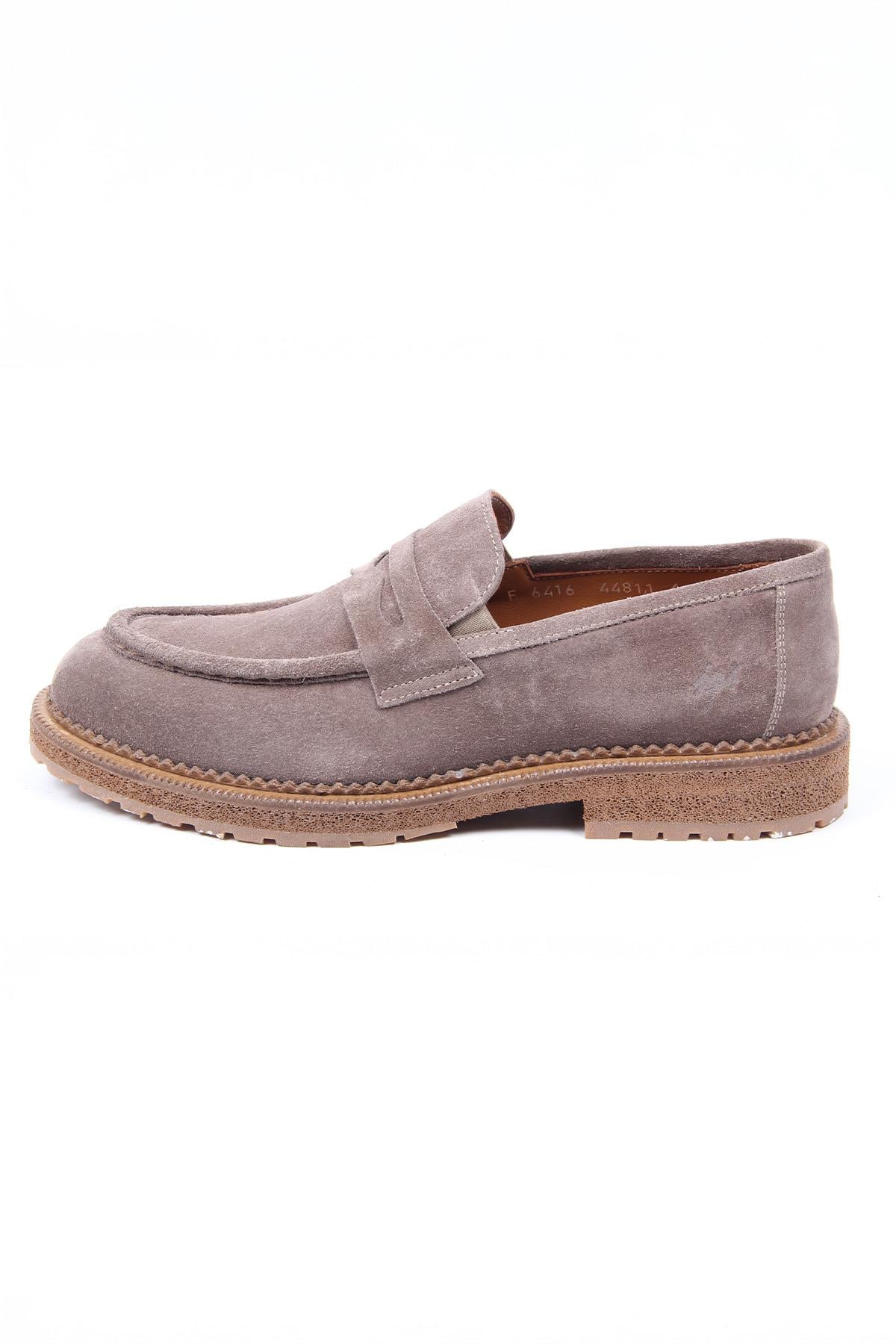 Vizon Süet Görünümlü Loafer Erkek Ayakkabı Kalın Taban Günlük Model
