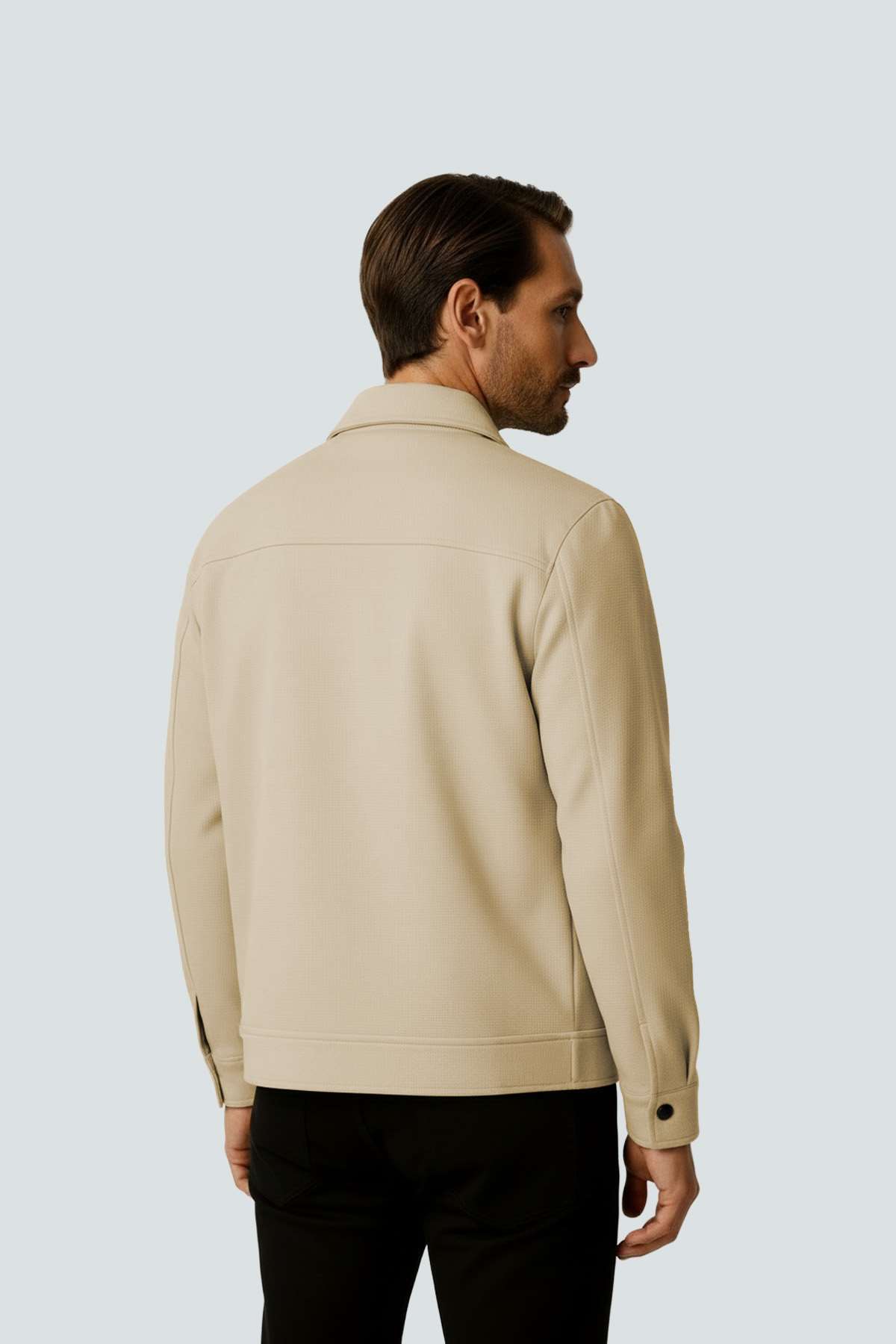 Bej Erkek Overshirt Mont – Modern Şehir Stili