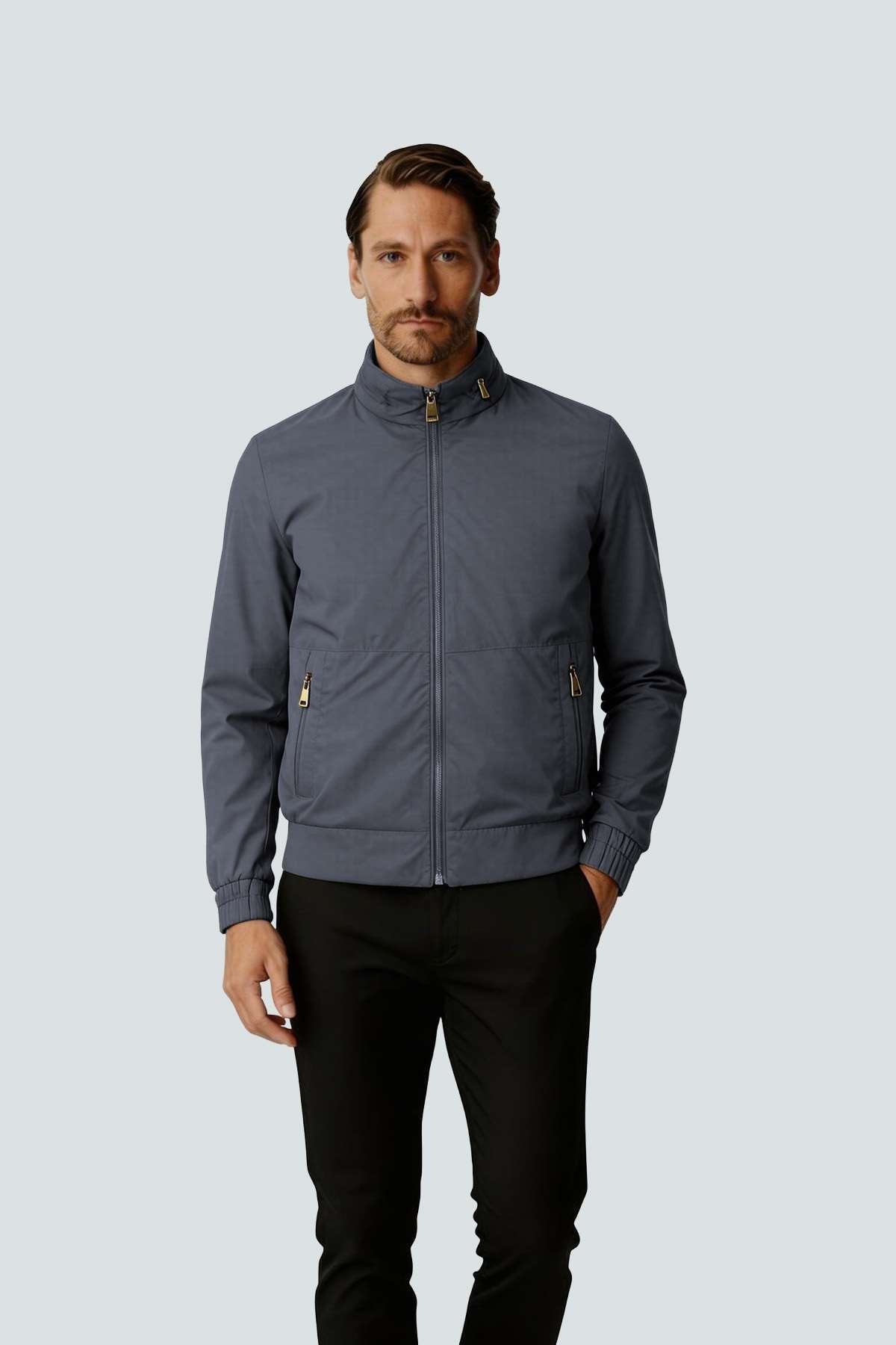 Mavi Modern Erkek Bomber Mont