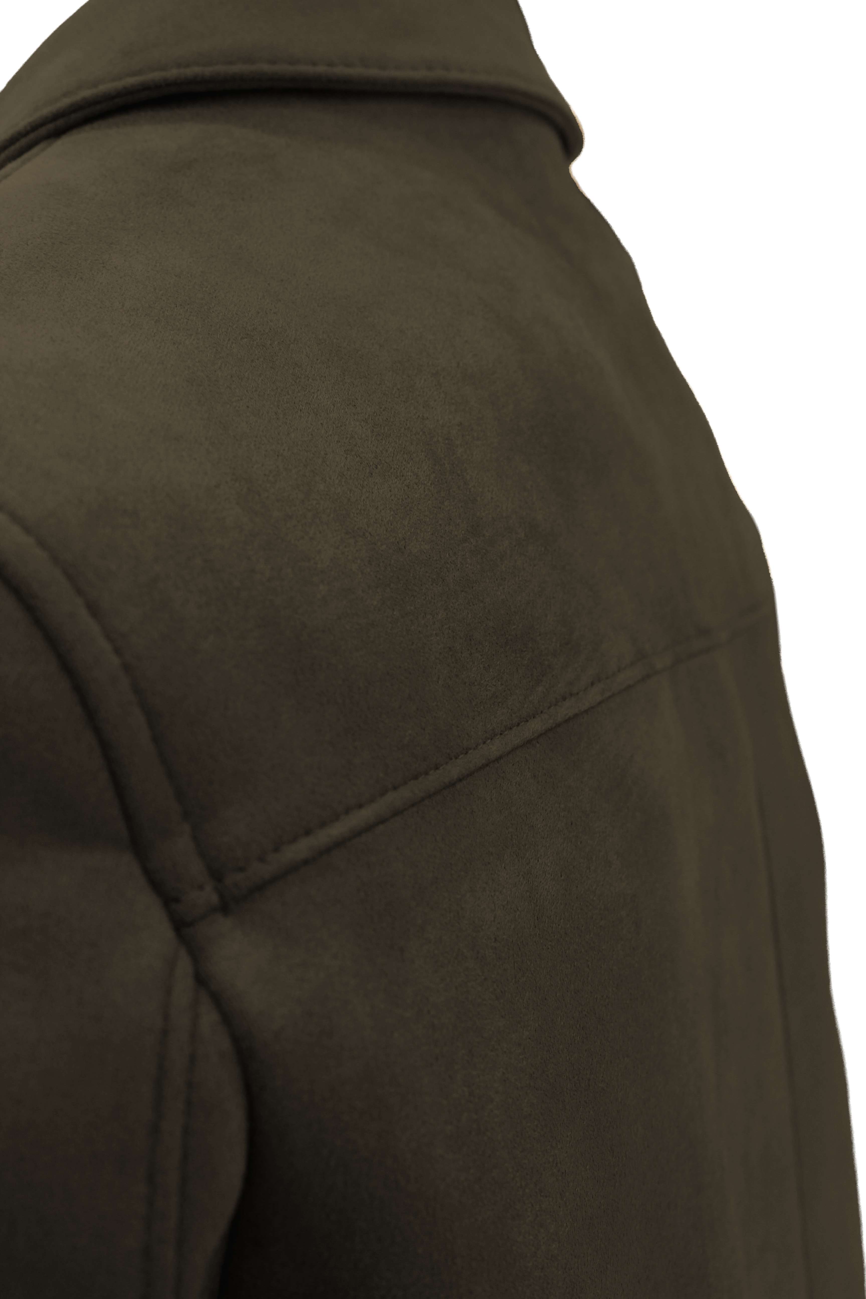 Haki Süet Görünümlü Erkek Mont | Modern Şehir Stili