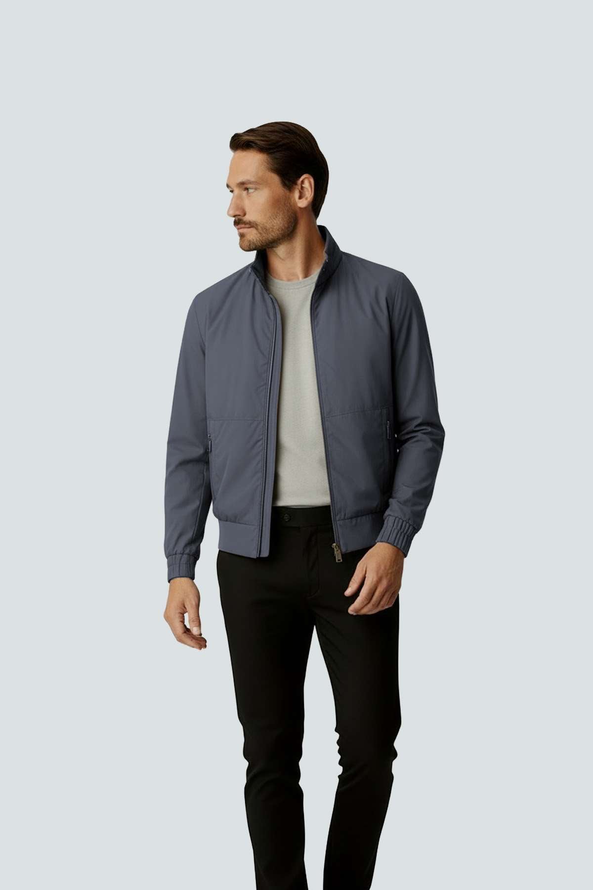 Mavi Modern Erkek Bomber Mont