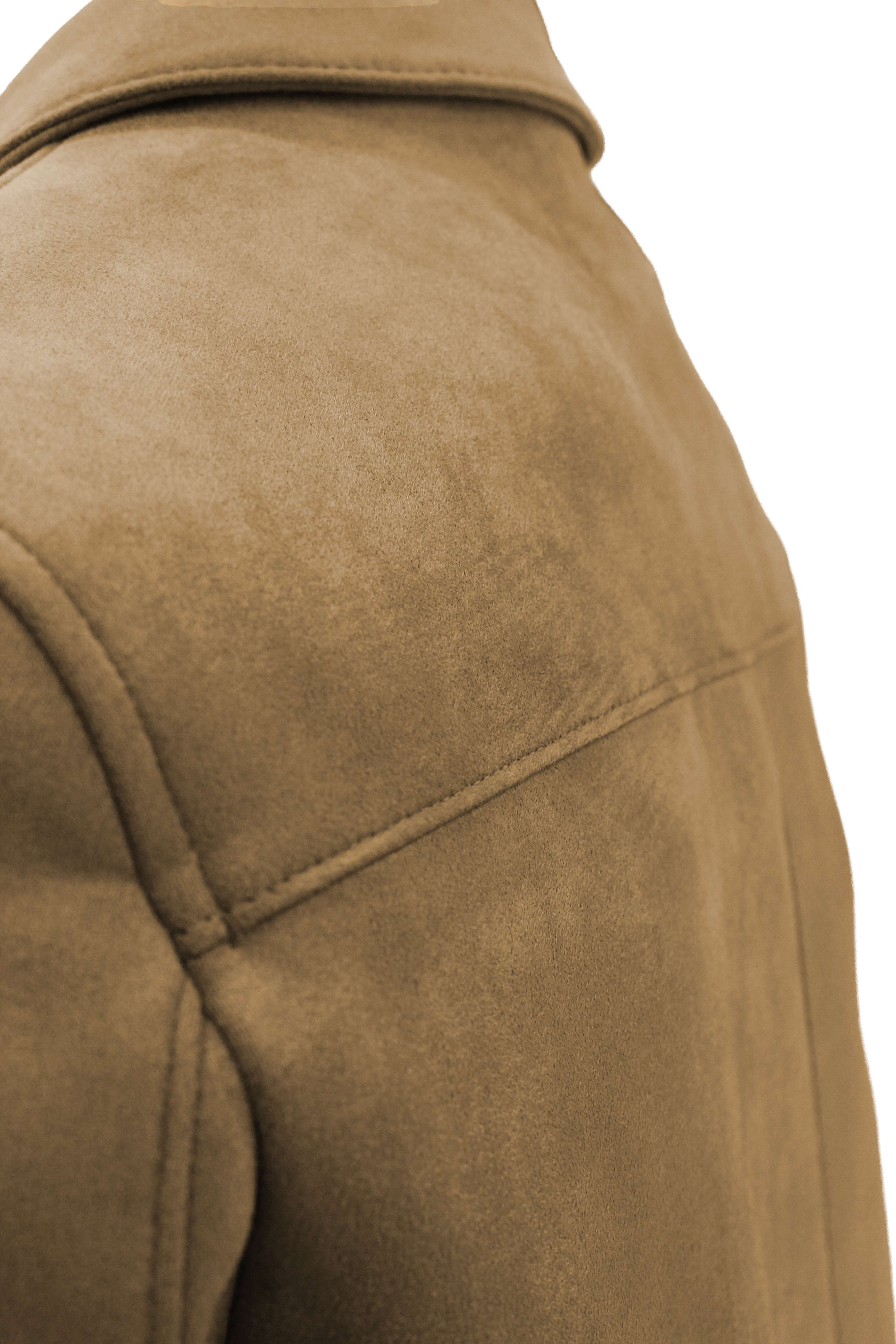 Bej Süet Görünümlü Erkek Mont | Modern Şehir Stili