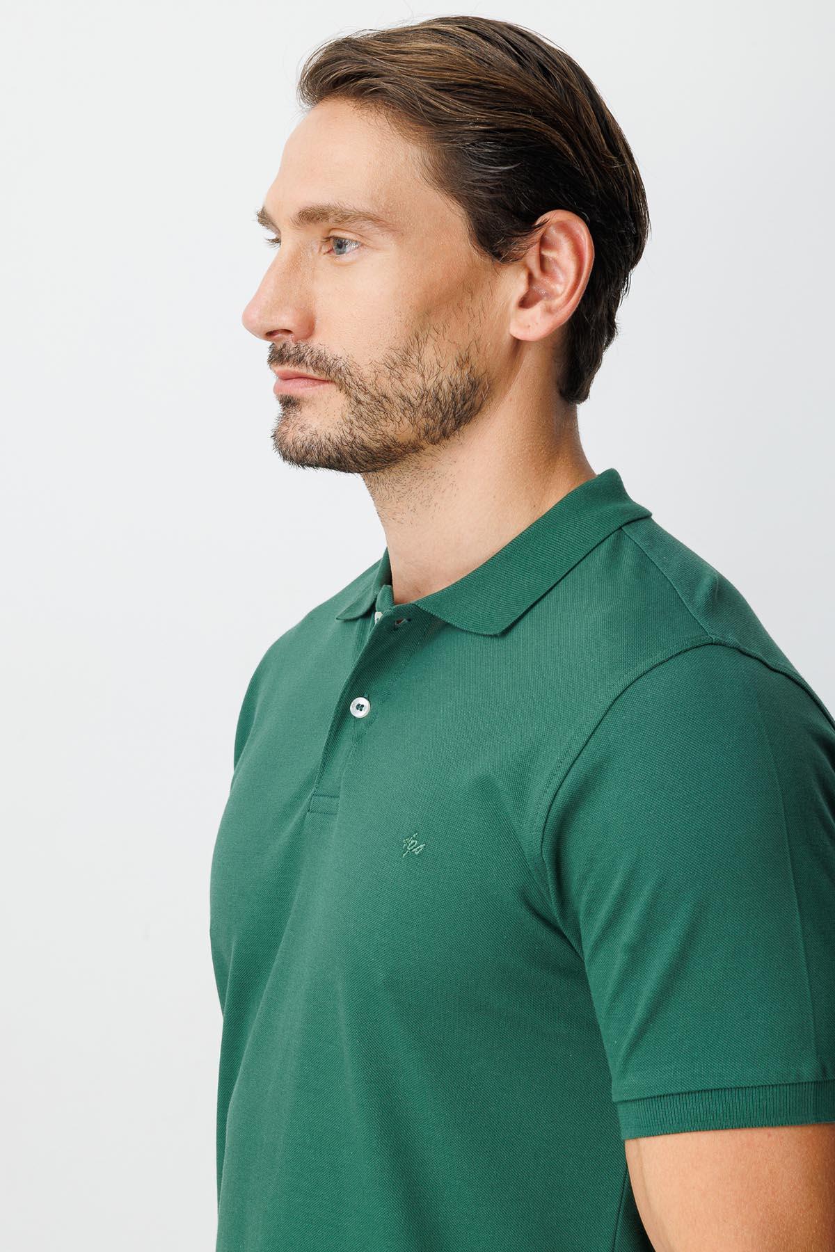 Nefti Modern Fit Dar Kalıp Polo Yaka Düz Kısa Kollu %100 Pamuk Tişört