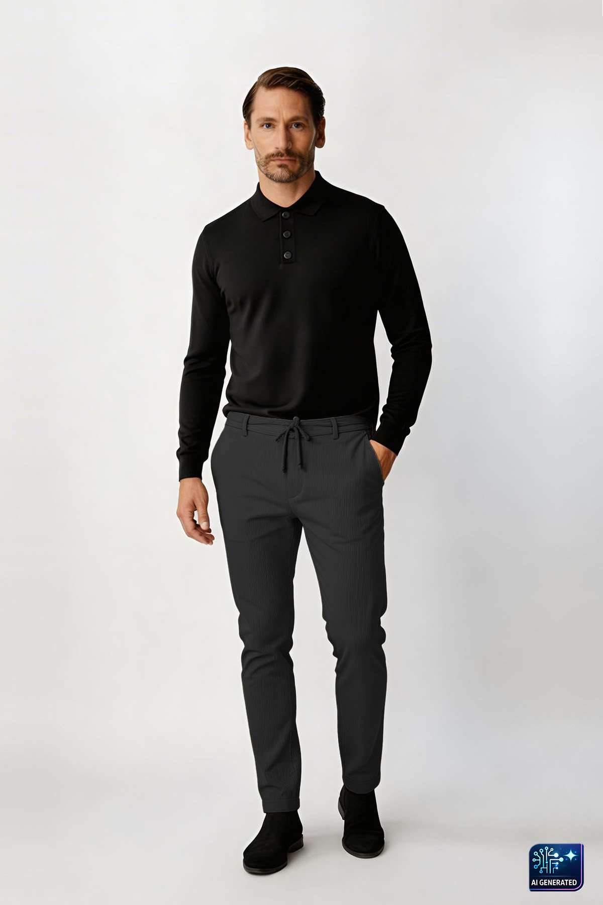 Antrasit Dynamic Fit Lastikli İpli Erkek Pantolon | Konforlu Smart Casual