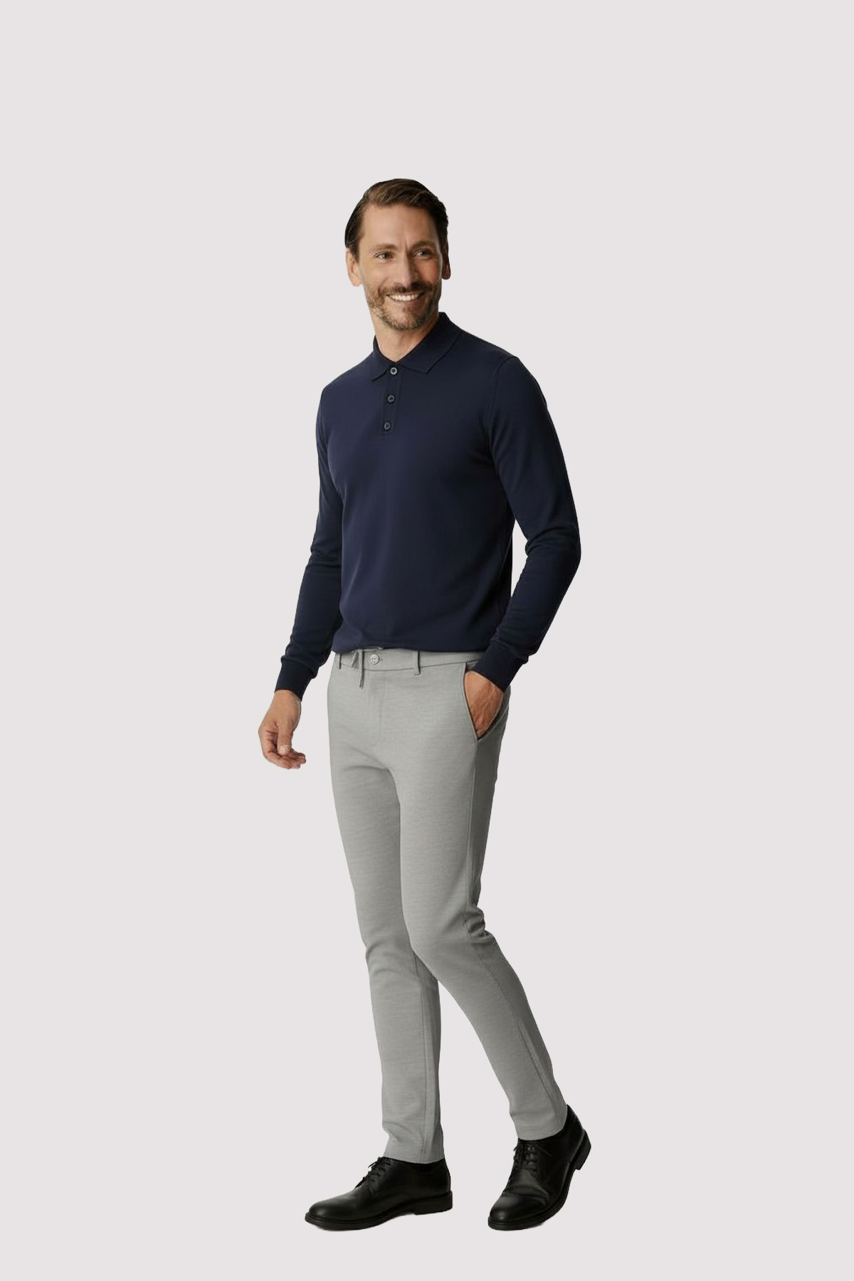 Gri Beli Lastikli İpli Erkek Pantolon – Konfor Kalıp