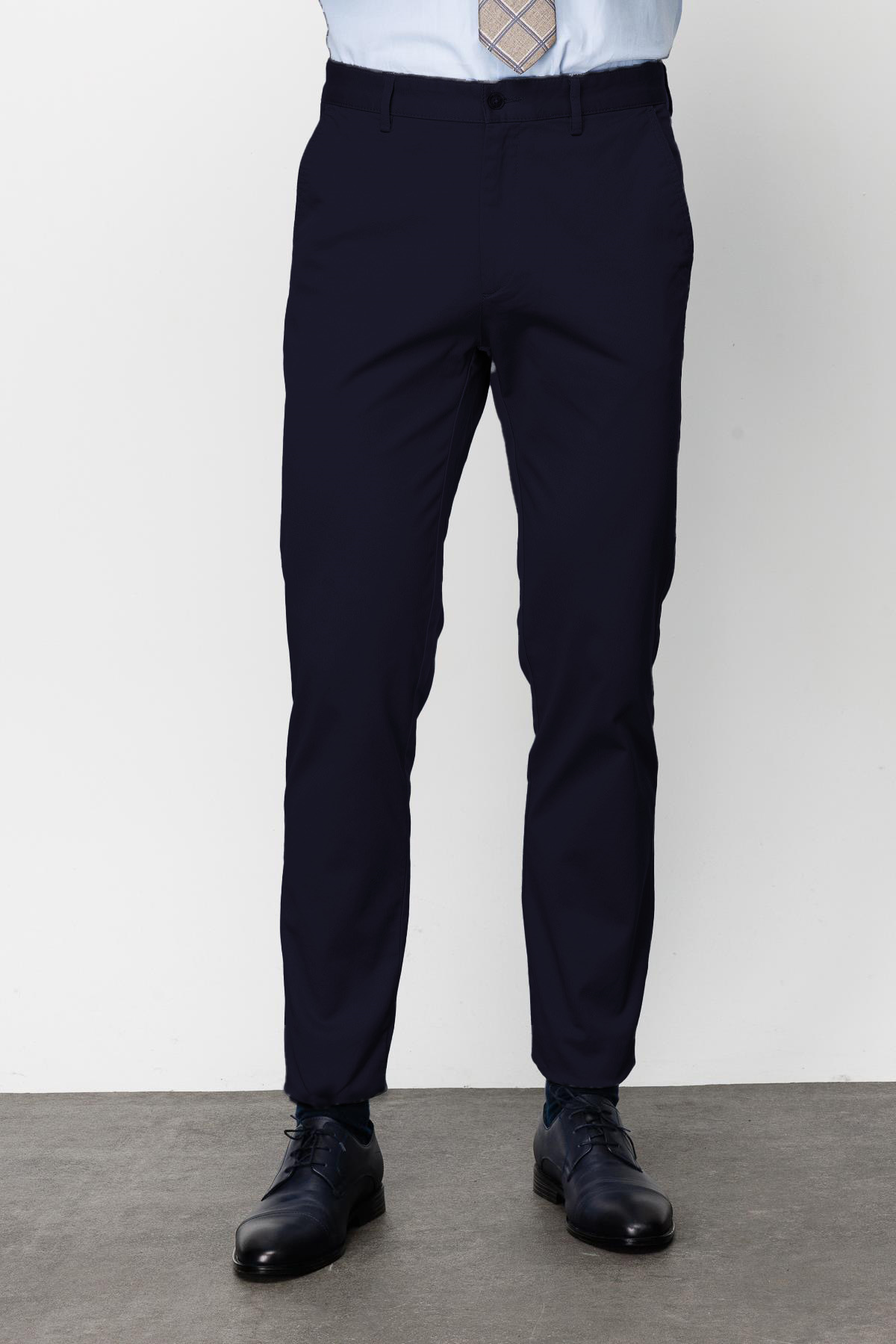 Lacivert Erkek Pamuklu Kumaş Pantolon Regular Fit – Rahat Kalıp Günlük Ofis Stili
