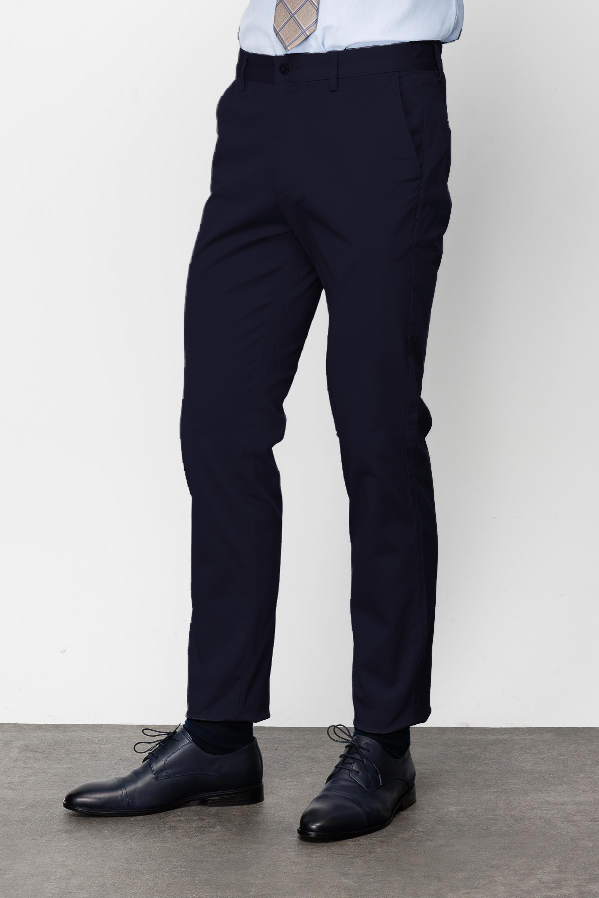 Lacivert Erkek Pamuklu Kumaş Pantolon Regular Fit – Rahat Kalıp Günlük Ofis Stili