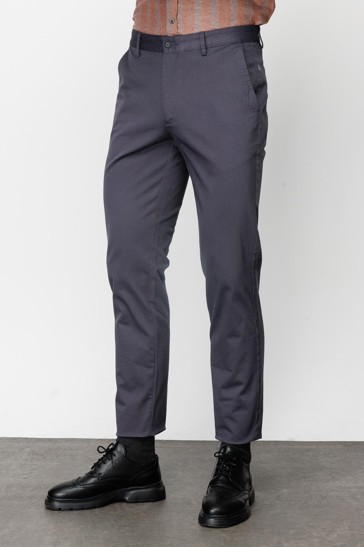 Antrasit Erkek Pamuklu Kumaş Pantolon Regular Fit – Rahat Kalıp Günlük Ofis Stili