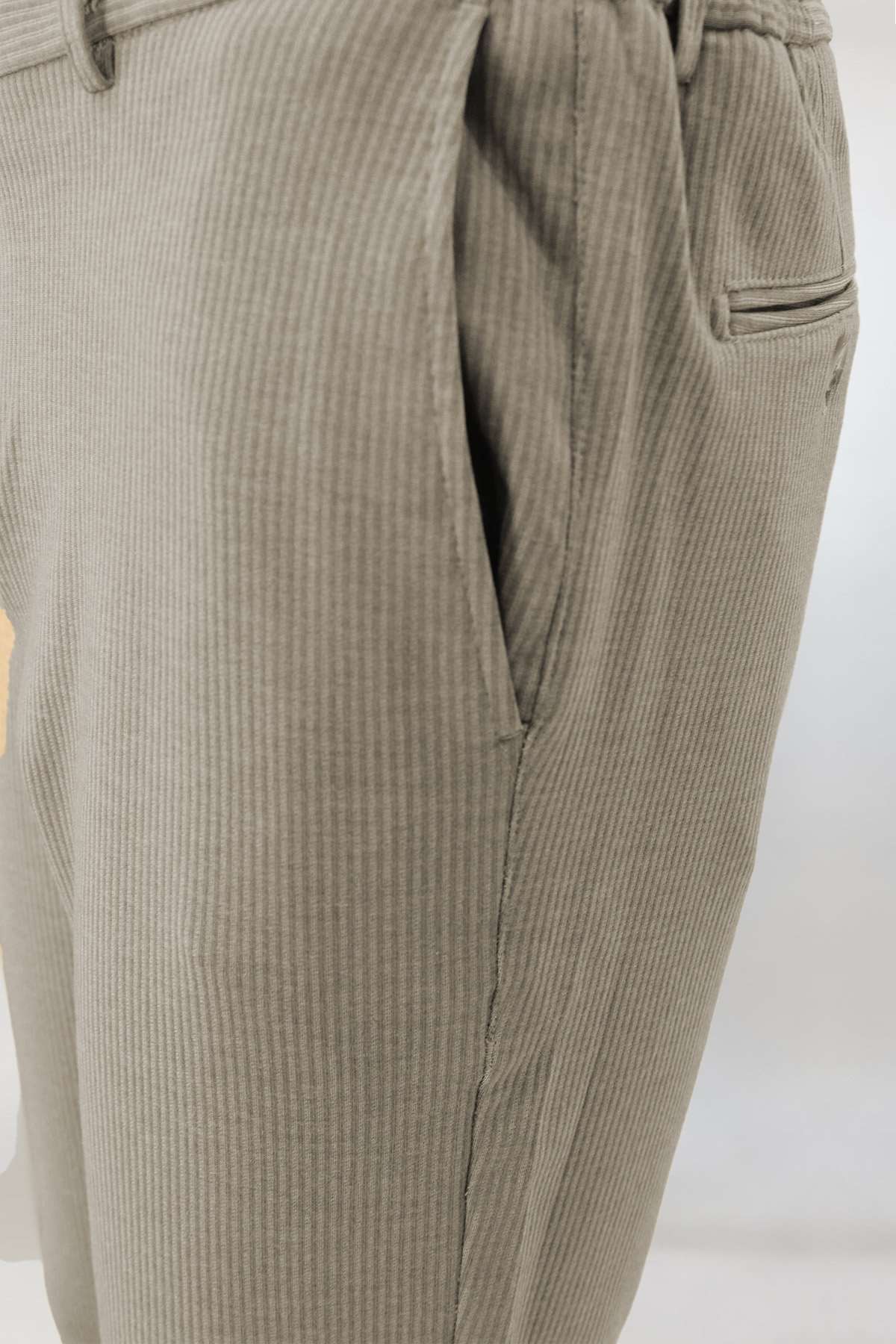 Gri Dynamic Fit Lastikli İpli Erkek Pantolon | Konforlu Smart Casual