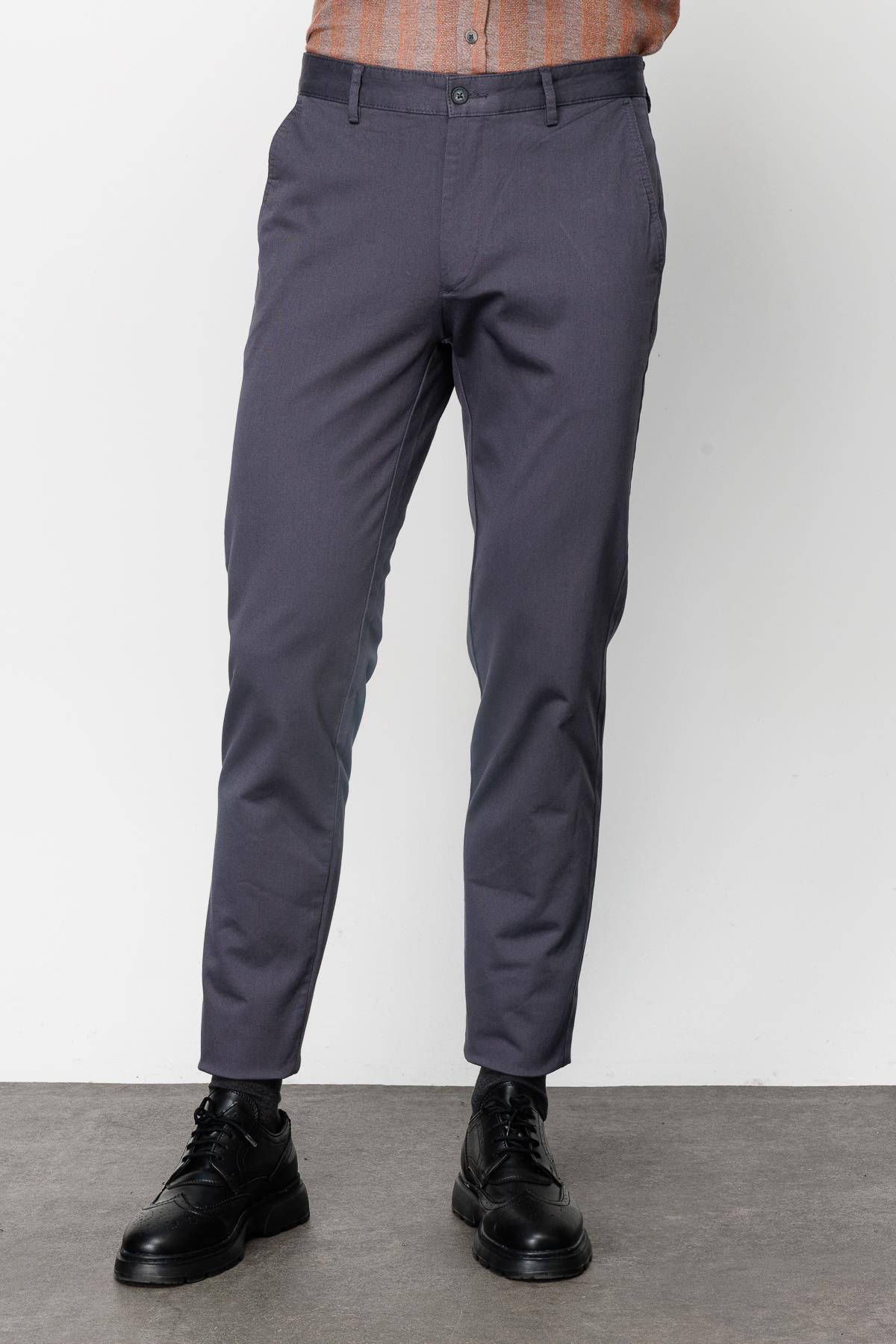 Antrasit Erkek Pamuklu Kumaş Pantolon Regular Fit – Rahat Kalıp Günlük Ofis Stili