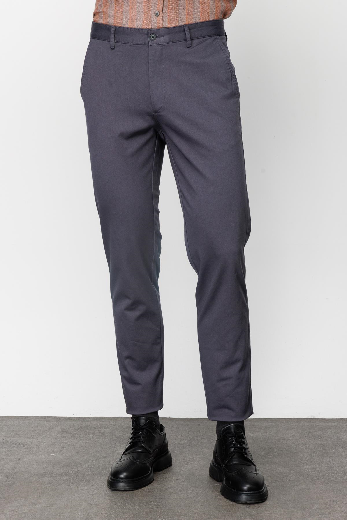 Antrasit Erkek Pamuklu Kumaş Pantolon Regular Fit – Rahat Kalıp Günlük Ofis Stili