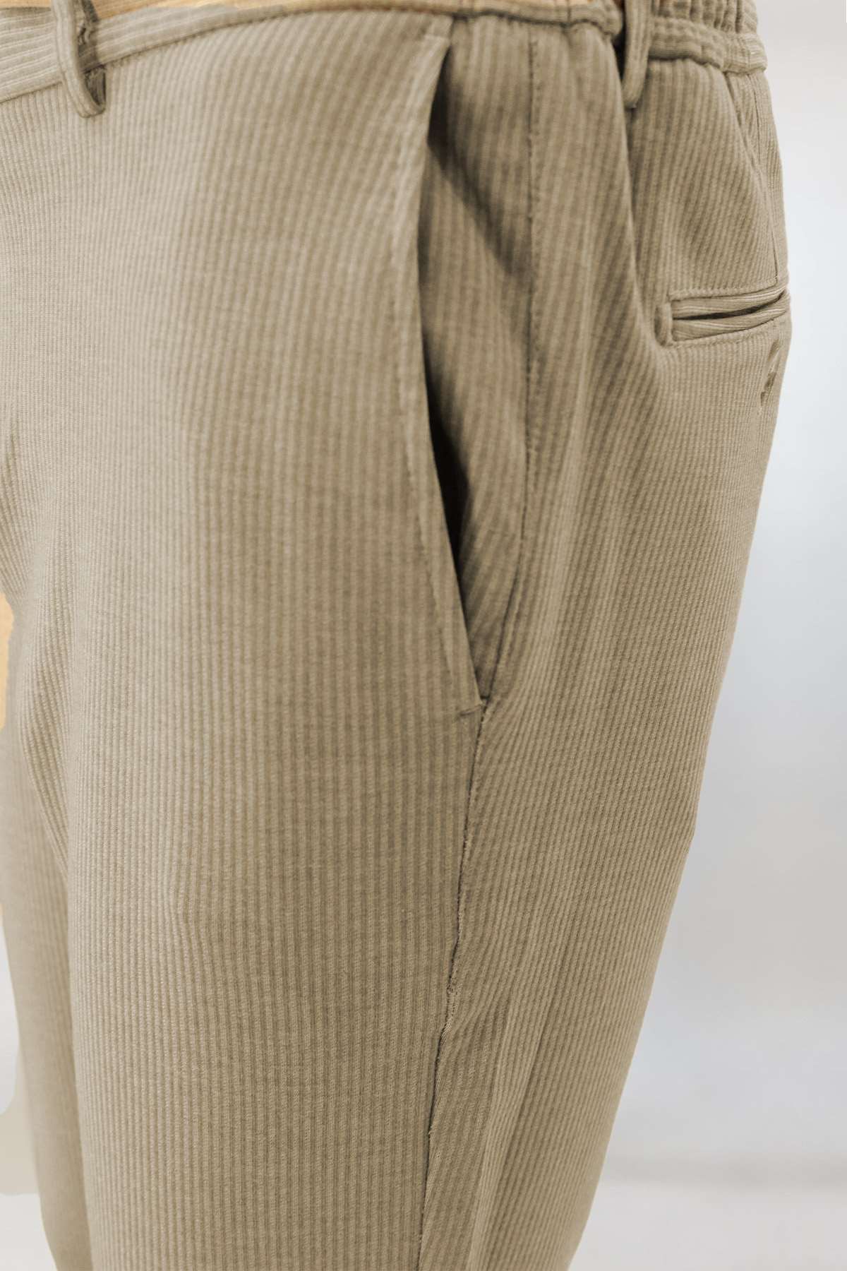 Bej Dynamic Fit Lastikli İpli Erkek Pantolon | Konforlu Smart Casual