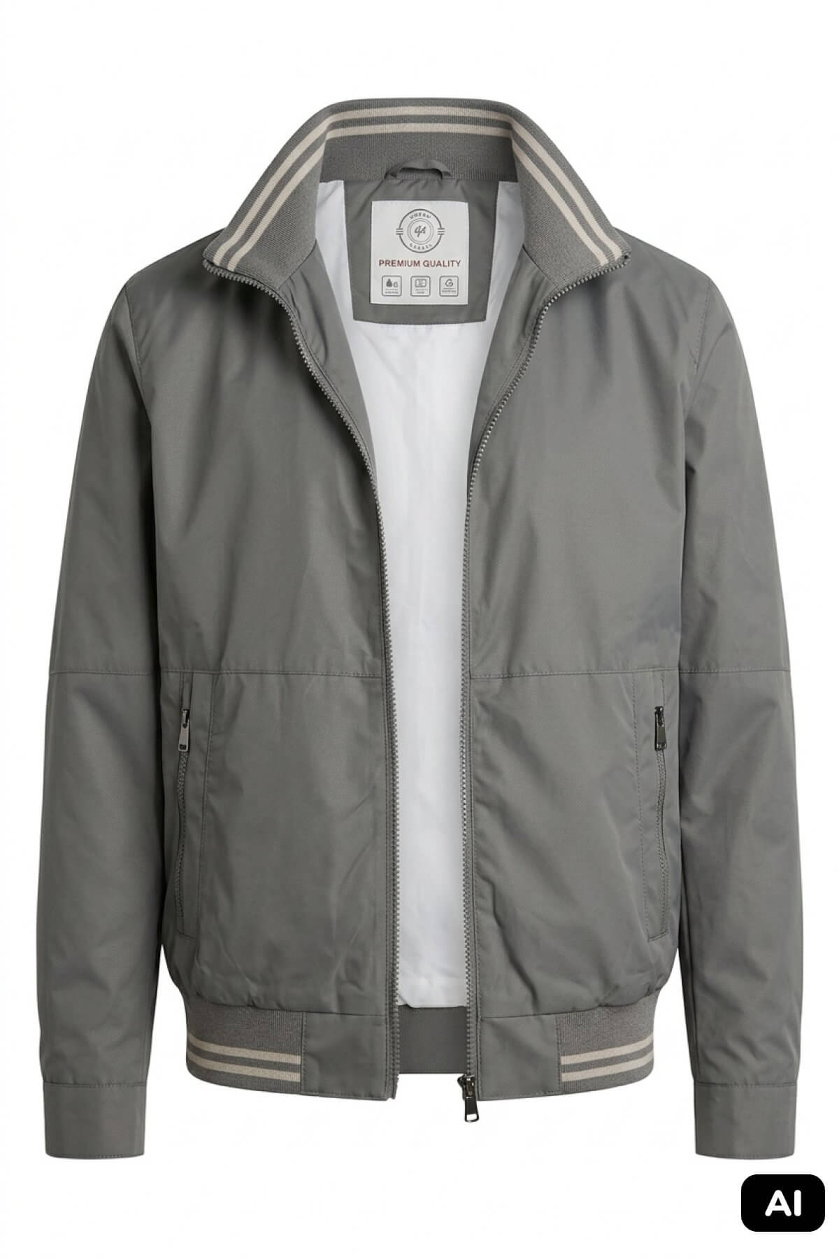 Taş Rengi Modern Erkek Bomber Mont