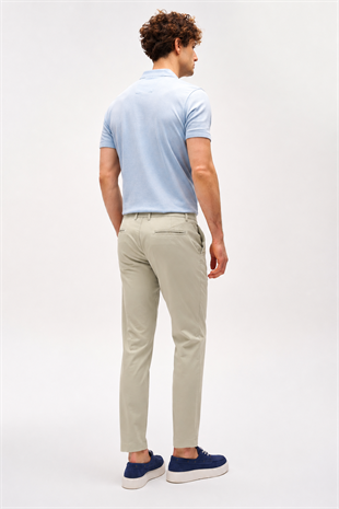 Erkek Bej Pamuklu Dynamic Fit Pantolon
