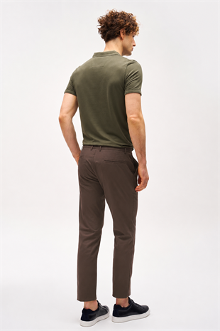 Erkek Kahve Pamuklu Dynamic Fit Pantolon