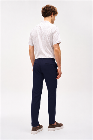 Erkek Lacivert Pamuklu Dynamic Fit Pantolon