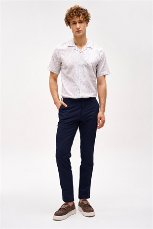 Erkek Lacivert Pamuklu Dynamic Fit Pantolon