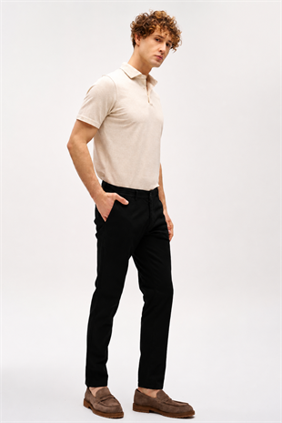 Erkek Siyah Pamuklu Dynamic Fit Pantolon