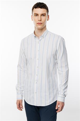 Erkek Açık Mavi Dynamic Fit Üst Gömlek