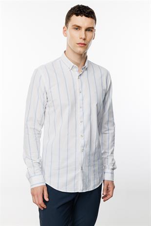 Erkek Açık Mavi Dynamic Fit Üst Gömlek