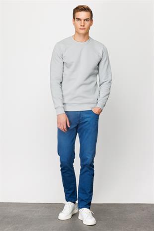 Erkek A.Gri  Bisiklet Yaka Sweatshirt