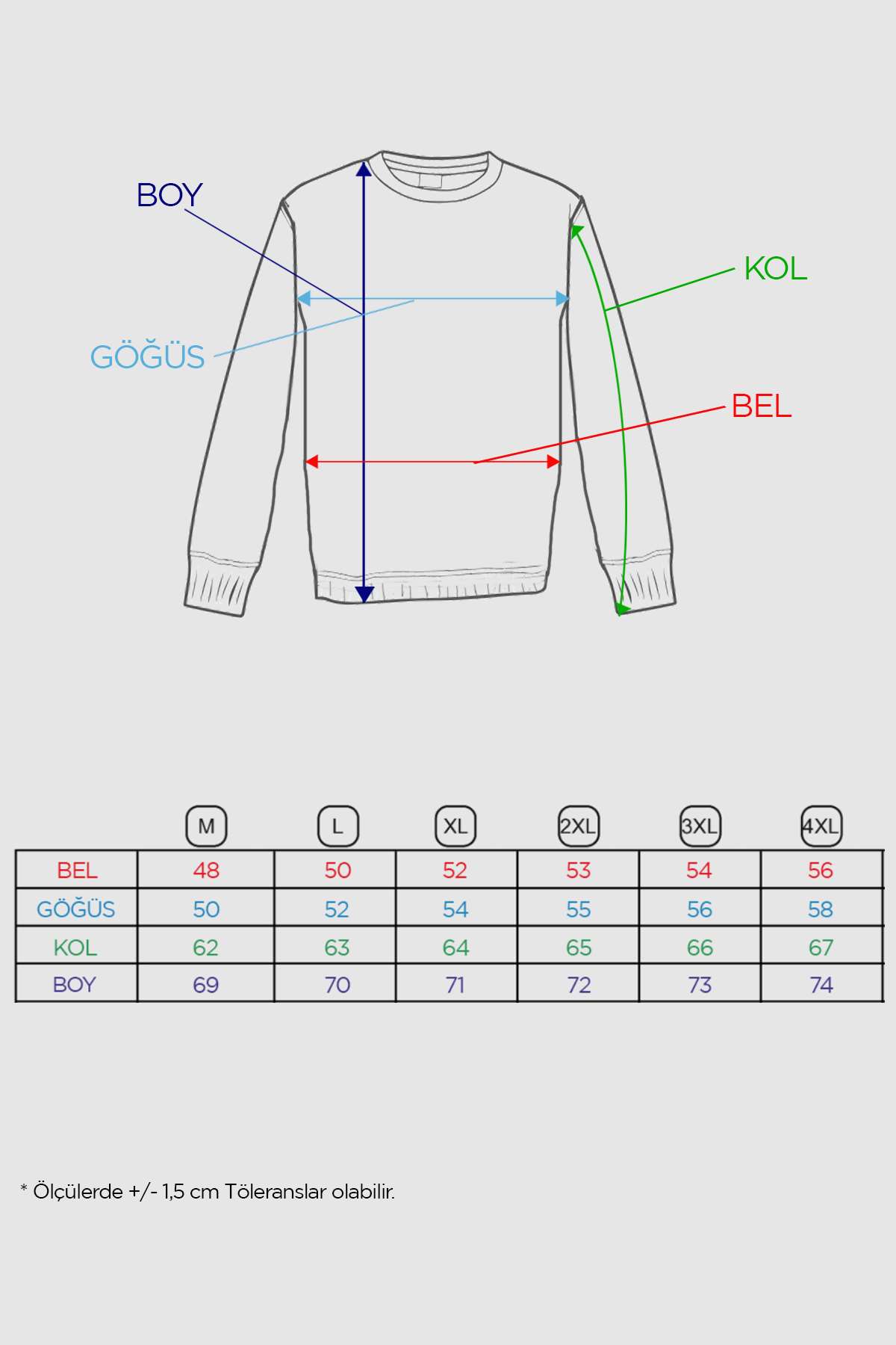 Erkek A.Gri Modernfit / Ekstra Dar Kalıp Bisiklet Yaka Sweatshirt