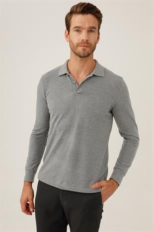 ERKEK ANTRASİT STANDART POLO YAKA DÜĞMELİ TRİKO
