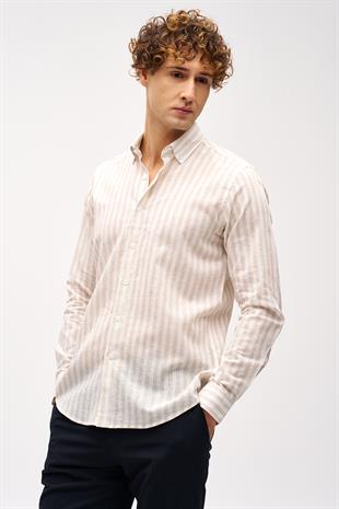 ERKEK BEJ DYNAMIC DÜĞMELİ YAKA GÖMLEK