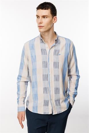 Erkek Bej Dynamic Fit Üst Gömlek