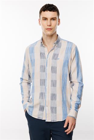 Erkek Bej Dynamic Fit Üst Gömlek