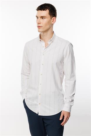 Erkek Bej Dynamic Fit Üst Gömlek