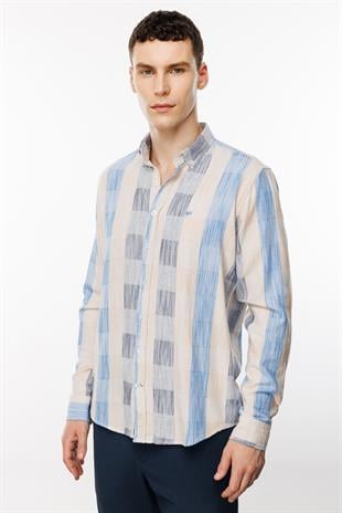 Erkek Bej Dynamic Fit Üst Gömlek