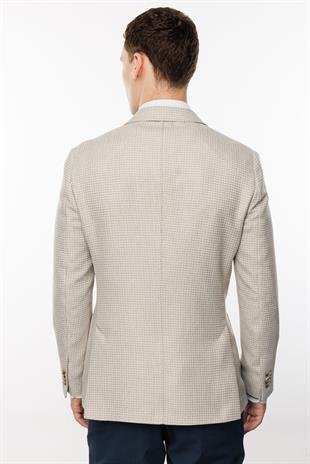 Erkek Bej Regularfit / Rahat Kalıp Geniş Mono Ceket